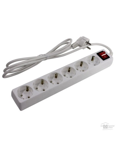 SP6W-250. Сетевой фильтр 6 розеток, 5м, белый. 5bites в Копейске