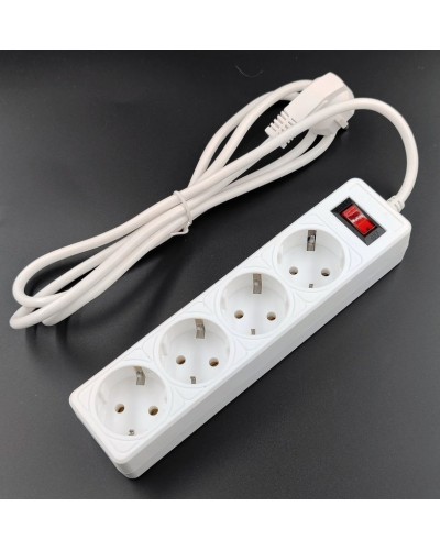 SP4W-518 GARDA. Сетевой фильтр 4 розетки,1,8м, белый. 5bites в Копейске