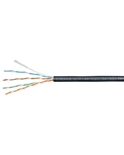 UTP-4P-Cat.5e-SOLID-OUT-PE-UV-100 (11246c-5). Кабель «витая пара» (LAN) для структурированных систем связи. CABEUS в Копейске