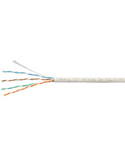 UTP-4P-Cat.5e-SOLID-WH-100 (7471c-5). Кабель «витая пара» (LAN) для структурированных систем связи. CABEUS в Копейске