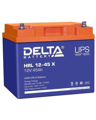 Delta HRL 12-45 X. Аккумулятор герметичный свинцово-кислотный. Delta в Копейске