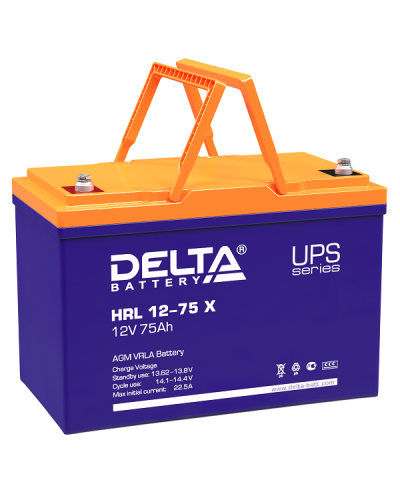 Delta HRL 12-75 X. Аккумулятор герметичный свинцово-кислотный. Delta в Копейске