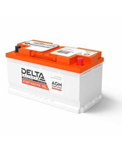 Delta START MASTER AGM 1295 (95 Ah). Аккумулятор автомобильный герметичный свинцово-кислотный. Delta в Копейске