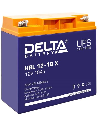 Delta HRL 12-18 X. Аккумулятор герметичный свинцово-кислотный. Delta в Копейске