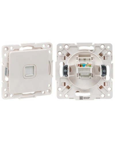 Стокгольм Механизм Розетки RJ-45 1-местной (EYK01-035-10). Механизм Розетки RJ-45 1-местной. EKF в Копейске
