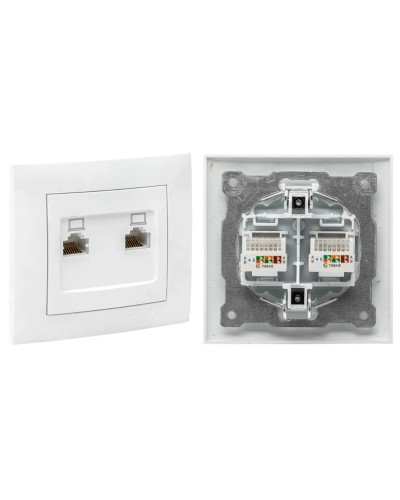 Валенсия розетка комп RJ-45 2-местная (EWK02-035-10). Розетка комп RJ-45 2-местная. EKF в Копейске