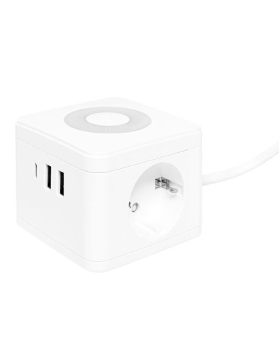 Удлинитель Куб 2 гнезда 2USB 2,4А+Type C + Ночник 1,3 метра 1мм2. Удлинитель Куб. EKF в Копейске
