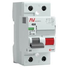 DV 2P 40А/ 30мА (AC)  AVERES (rccb-2-40-30-ac-av). Выключатели дифференциального тока (УЗО). EKF