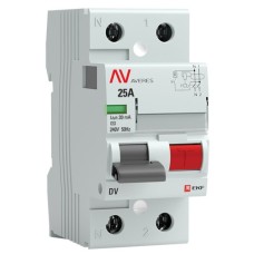 DV 2P 25А/ 30мА (A)  AVERES (rccb-2-25-30-a-av). Выключатели дифференциального тока (УЗО). EKF