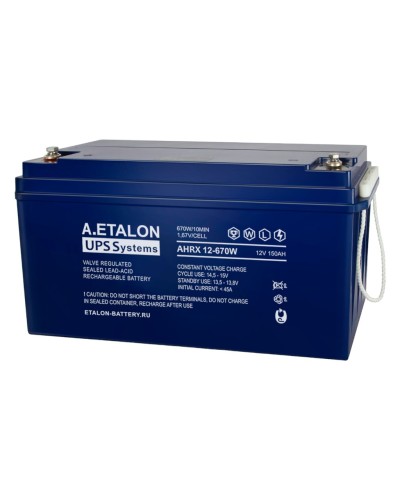 A.ETALON AHRX 12-670W (150). Аккумулятор герметичный свинцово-кислотный. ETALON в Копейске