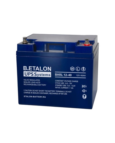 B.ETALON BHRL 12-40. Аккумулятор герметичный свинцово-кислотный. ETALON в Копейске