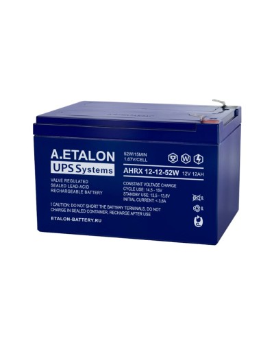 A.ETALON AHRX 12-12-52W. Аккумулятор герметичный свинцово-кислотный. ETALON в Копейске