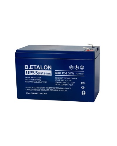 B.ETALON BHR 12-9 34W. Аккумулятор герметичный свинцово-кислотный. ETALON в Копейске
