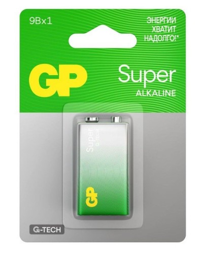 GP Super Alkaline 9V Крона (GP 1604AA21-5CRSBC1), БЛИСТЕР. Алкалиновая батарейка. GP Batteries в Копейске