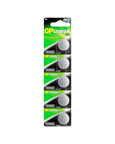 GP Lithium CR2032 (GP CR2032-2C5 100/2000), упак. 5 шт. БЛИСТЕР. Литиевые дисковые батарейки. GP Batteries в Копейске