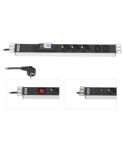 SHE19-6SH-B-2.5EU. Блок розеток 19. Hyperline в Копейске