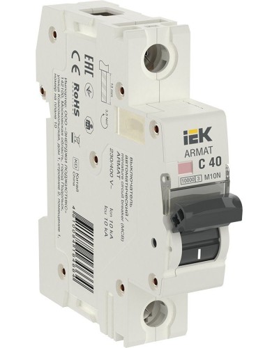 M10N 1P C 40А 10кА ARMAT (AR-M10N-1-C040). Автоматический выключатель. IEK в Копейске
