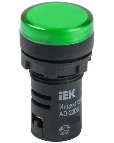 Лампа AD22DS (LED) матрица D22мм зеленый 12В AC/DC (BLS10-ADDS-012-K06). Светосигнальный индикатор. IEK в Копейске
