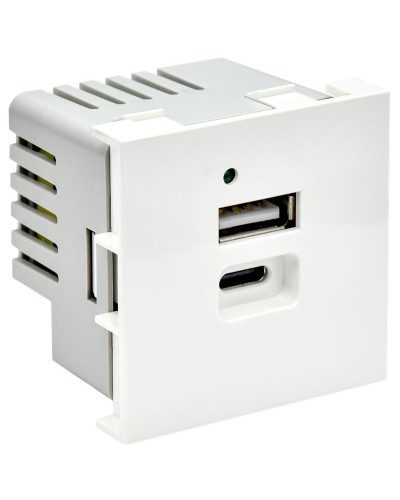 Розетка USB A+C 4,2А PRIMER РКЮ-25-40-П белый IEK (PR-KK40D-RU-0-2-AC-K01). Розетка USB. IEK в Копейске