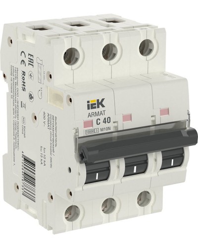 M10N 3P C 40А 10кА ARMAT (AR-M10N-3-C040). Автоматический выключатель. IEK в Копейске