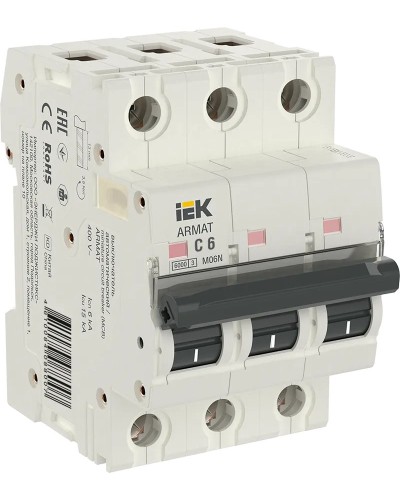 M06N 3P C 6А 6кА ARMAT (AR-M06N-3-C006). Автоматический выключатель. IEK в Копейске