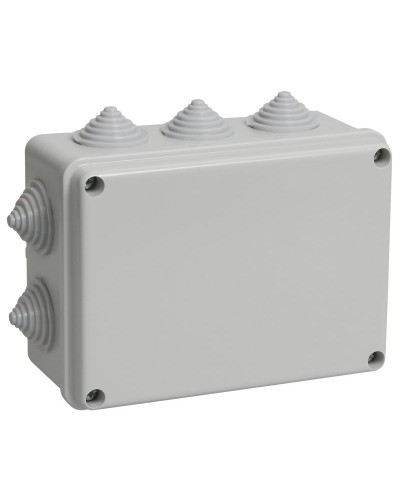 Коробка распаячная КМ41241 150х110х70 открытой проводки IP44 10 гермовводов серая (UKO10-150-110-070-K41-44). Коробка распаячная безгалогенная (HF). IEK в Копейске