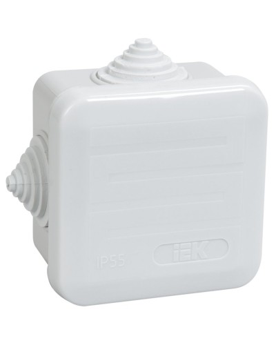 Коробка распаячная КМ41236 70х70х40 открытой проводки IP44 4 гермоввода серая (UKOZ11-070-070-040-K41-44). Коробка распаячная безгалогенная (HF) с защелкивающейся крышкой. IEK в Копейске