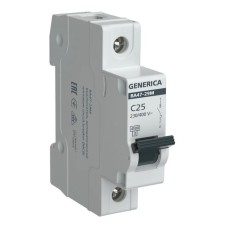 GENERICA ВА47-29М 1P C 25А 4,5кА (MVA21-1-025-C-G). Автоматический выключатель. IEK