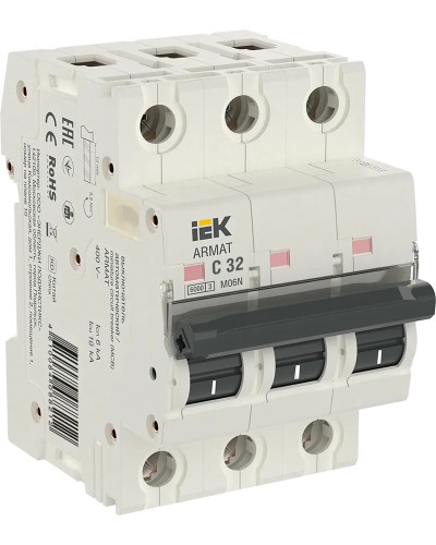 M06N 3P C 32А 6кА ARMAT (AR-M06N-3-C032). Автоматический выключатель. IEK в Копейске
