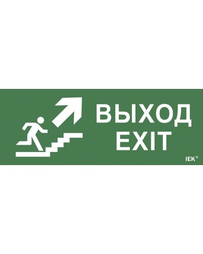 Самоклеящаяся этикетка Выход/лестница вверх/фигура для ССА 1005 (LPC10-1-35-13-VLVVF). Самоклеящаяся этикетка 240х90 мм. IEK в Копейске