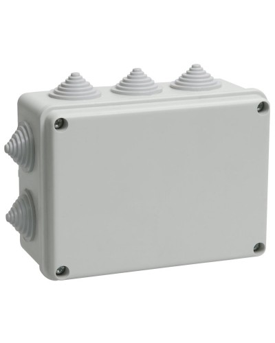 Коробка распаячная КМ41242 150х110х70 открытой проводки IP55 10 гермовводов серая (UKO10-150-110-070-K41-55). Коробка распаячная безгалогенная (HF). IEK в Копейске