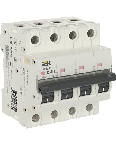 M10N 4P C 40А 10кА ARMAT (AR-M10N-4-C040). Автоматический выключатель. IEK в Копейске