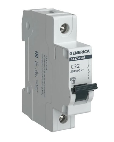 GENERICA ВА47-29М 1P C 32А 4,5кА (MVA21-1-032-C-G). Автоматический выключатель. IEK в Копейске