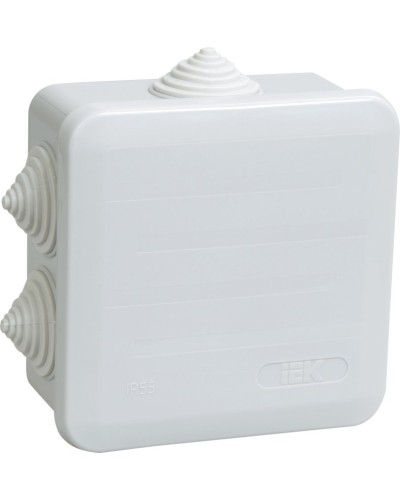 Коробка распаячная КМ41255 100х100х50 открытой проводки IP44 6 гермовводов серая (UKOZ11-100-100-050-K41-44). Коробка распаячная безгалогенная (HF) с защелкивающейся крышкой. IEK в Копейске