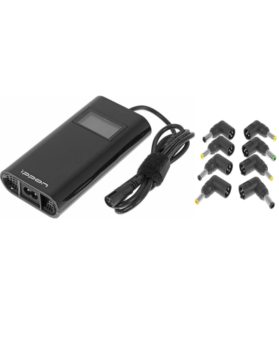 Блок питания Ippon D90U автоматический 90W 15V-19.5V 8-connectors 4.5A 1xUSB 2.1A, LCD индикатор (654527). Блок питания. Ippon в Копейске