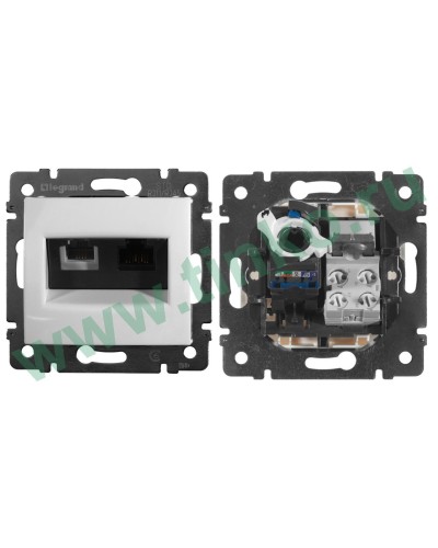 Розетка Valena 2xRJ11+RJ45 Cat.6, белый (770080). Розетка. LegranD в Копейске