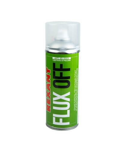 Очиститель печатных плат FLUX OFF, REXANT, 400 мл, аэрозоль (85-0003): Баллон с очистителем в Копейске