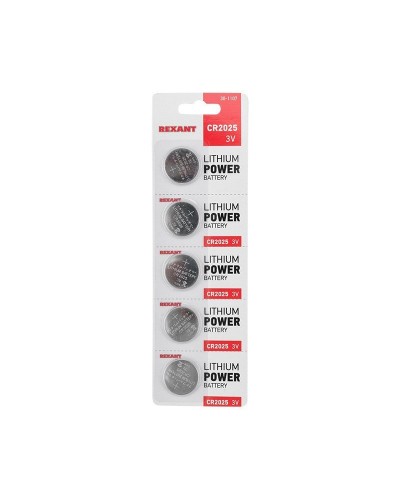 Литиевые батарейки CR2025 3 V 160 mAh (30-1107). Элемент питания. Rexant в Копейске