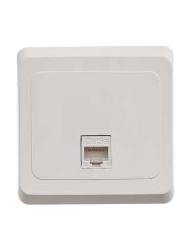 Этюд розетка RJ45, кат. 5Е, 1-местная, в сборе, скрытой установки, белый (KOMC-001B). Розетка компьютерная. Systeme Electric в Копейске