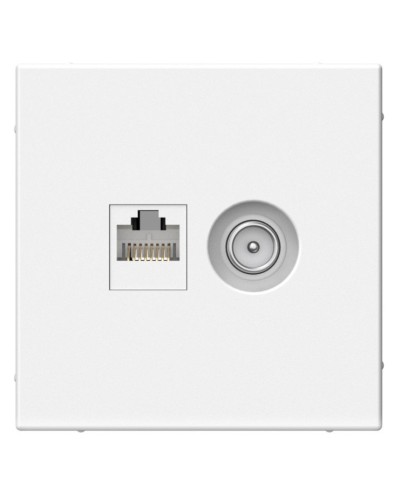 ArtGallery розетка двойная RJ45+TV, кат. 5Е, скрытой установки, механизм, белый (GAL000189). Розетка компьютерная + TV. Systeme Electric в Копейске