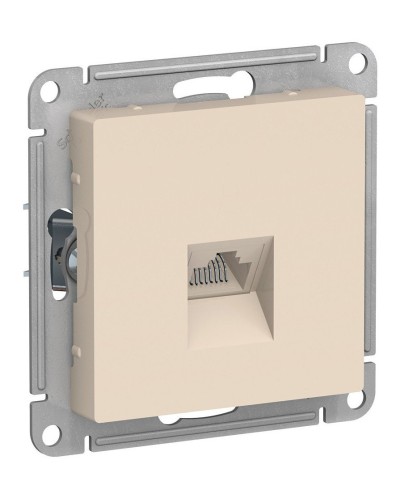 AtlasDesign розетка RJ45, кат. 5Е, 1-местная, скрытой установки, механизм, бежевый (ATN000283). Розетка компьютерная. Systeme Electric в Копейске