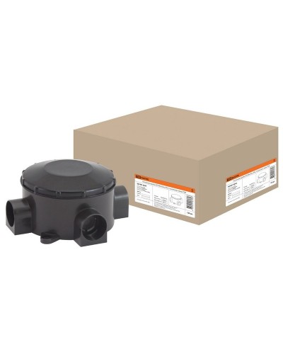 Распаячная коробка ОП D80х35мм, IP42, 3-х рожковая, черная TDM (SQ1401-4044). Распаячная коробка ОП. TDM ЕLECTRIC в Копейске