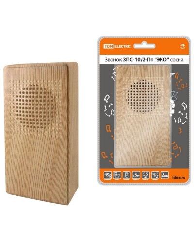 ЗПС-10/2-Пт ЭКО сосна, птичка, без кнопки, AC 230V (SQ1901-0026). Звонок проводной. TDM ЕLECTRIC в Копейске