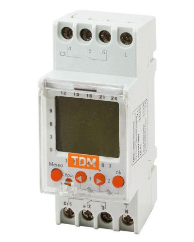 ТЭ822-2кан-1мин/7дн-44on/off-2х16А-DIN TDM (SQ1503-0003). Таймер электронный. TDM ЕLECTRIC в Копейске