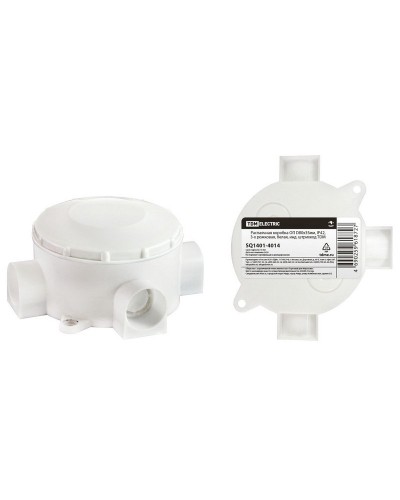 Распаячная коробка ОП D80х35мм, IP42, 3-х рожковая, белая TDM (SQ1401-4014). Распаячная коробка ОП. TDM ЕLECTRIC в Копейске