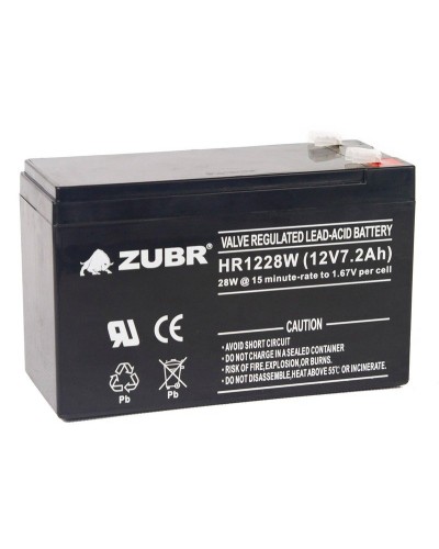 ZUBR HR 1228W (12V, 7,2Ah). Аккумулятор герметичный свинцово-кислотный. ZUBR в Копейске