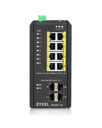 RGS200-12P-ZZ0101F. Промышленный L2 PoE+ коммутатор. ZYXEL в Копейске