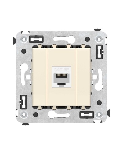 Розетка RJ-45 в стену, кат.5E, Avanti, одинарная, ванильная дымка (4405663). Розетка компьютерная. ДКС в Копейске