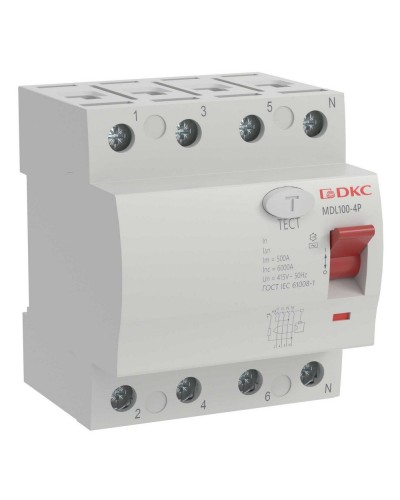 YON MAX MDL100 ВДТ, 4P, 30mA, 25A, АС (MDL100-4P2-25-AC). Автоматический выключатель дифференциальный (УЗО). ДКС в Копейске