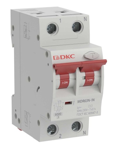 YON max MDR, 1P+N, 30mA, 6A, 6kA, А (MDR63N-1N2C6-A). Автоматический выключатель дифференциального тока. ДКС в Копейске